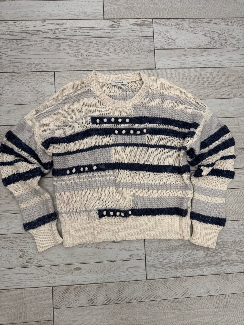 Madewell Grandover Bobble Pullover Crewneck
